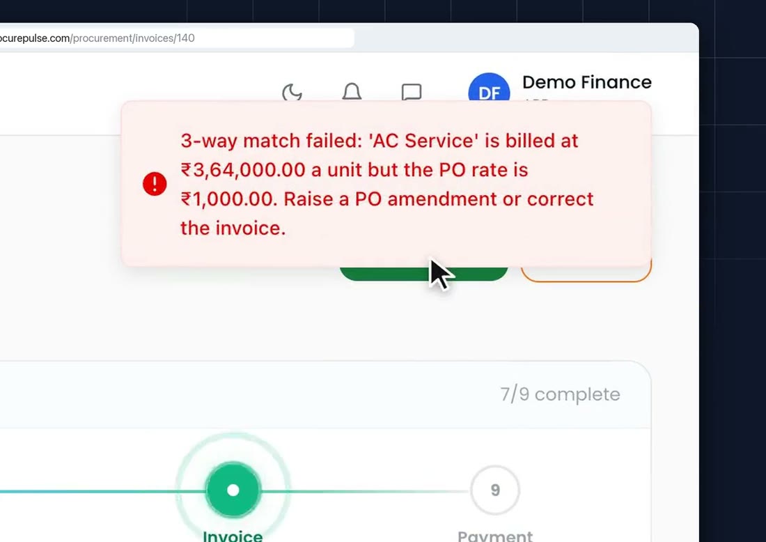Approve an invoice, and what a refusal means