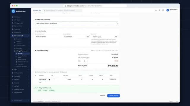 Upload a vendor invoice and let it fill the form